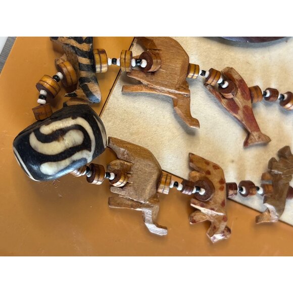Lot Of Handmade Wooden & Beaded Animal-Themed Necklaces With Unique Pendant Acce - Picture 4 of 16